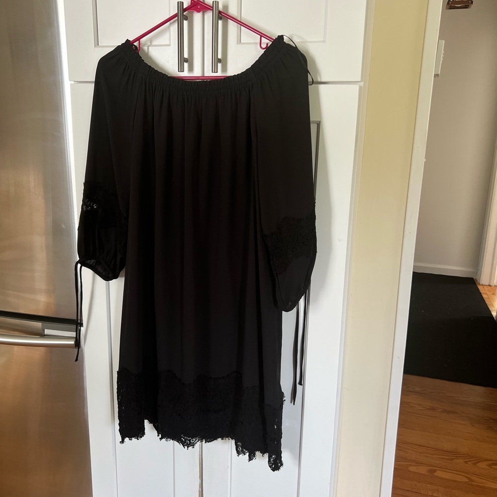 Black off the shoulder loft dress. Size small